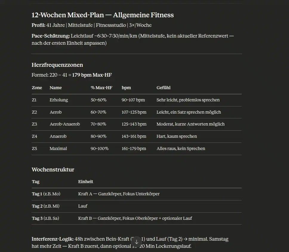 TFF Trainingsplan Skill – Ausgabe: 12-Wochen Mixed-Plan mit HF-Zonen und Trainingsstruktur