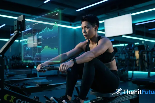 Sportlerin mit Wearable-Sensoren beim Training – Symbolbild für Mensch-KI-Kollaboration im Sport